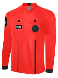 OFFICIAL REFEREE V-NECK LONG    SLEEVE JERSEY REFEREE    RED BLACK - MISOA