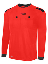 BASICS REFEREE LONG SLEEVE JERSEY   REFEREE RED    BLACK - MISOA
