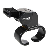 REFEREE CS PEALESS WHISTLE WITH FINGER GRIP BLACK WHITE - MISOA
