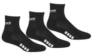 REFEREE BASICS ULTRA COMFORT 3 PACK QUARTER TOP SOCKS BLACK WHITE - MISOA