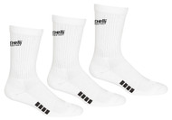 REFEREE BASICS ULTRA COMFORT 3 PACK CREW SOCKS WHITE BLACK - MISOA