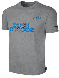 FT LAUDERDALE RUSH BASIC SHORT SLEEVE TEE SHIRT LIGHT HEATHER GREY MONOCHROME BLUE BLACK LOGO