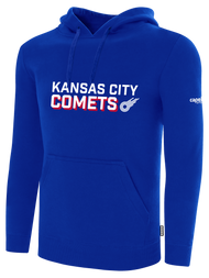 KC COMETS     BASICS   FLEECE    HOODIE "KANSAS CITY COMETS" CENTER CHEST ROYAL BLUE WHITE