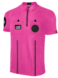 OFFICIAL REFEREE SHORT SLEEVE JERSEY WITH ZIPPER REFEREE PINK BLACK - WYOMING