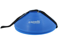 10 PCS TRAINING CONES WITH CARRY  STRAP  --   PROMO BLUE WHITE