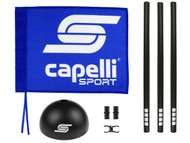 CORNER FLAG WITH DOME - SET OF 6 -- BLACK PROMO BLUE