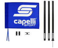 CORNER FLAG WITH SPIKE - SET OF 6 -- BLACK PROMO BLUE