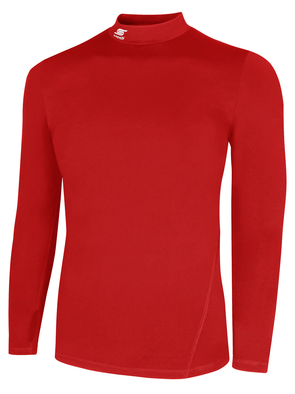 red mock turtleneck