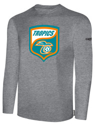 FLORIDA TROPICS PRO BASICS LONG SLEEVE TEE SHIRT -- LIGHT HEATHER GREY BLACK
