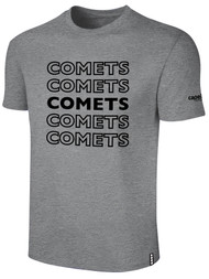 KC COMETS BASICS TEE SHIRT REPEATED TEXT CENTER CHEST -- LIGHT HEATHER GREY