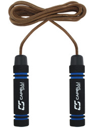 FITNESS LEATHER JUMP ROPE -- BROWN  COMBO