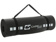 FITNESS EXERCISE MAT W CARRY STRAP-- BLACK