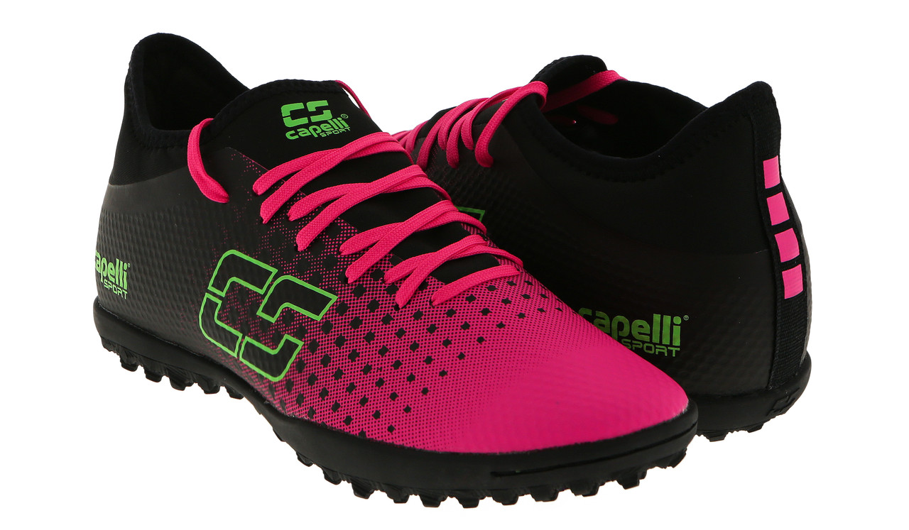 pink and neon green shoes