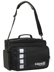 1776 4 CUBE COACH MEDICAL BAG WITH EXTREIOR POCKETS & INTERIOR DIVIDERS  --    BLACK SILVER