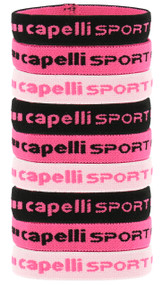 RUSH NEW ENGLAND CAPELLI SPORT 9-PACK ELASTIC PONY HOLDER SET W/ SILICON LINING -- PINK COMBO