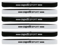 RUSH NEW ENGLAND CAPELLI SPORT 6-PACK ELASTIC HEADWRAP SET W/ SILICON LINING -- BLACK COMBO