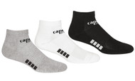 MISSISSIPPI RUSH UNITED CAPELLI SPORT 3 PACK LOW CUT SOCKS -- BLACK LIGHT HEATHER GREY WHITE