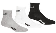 ARLINGTON RUSH CAPELLI SPORT  3 PACK QUARTER CREW SOCKS --BLACK LIGHT HEATHER GREY WHITE