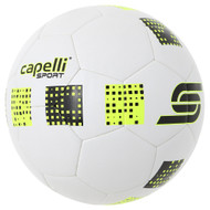 PAL 4 CITY LIGHTS THERMO BONDED  SOCCER BALL--WHITE NEON YELLOW BLACK