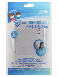RUSH PENNSYLVANIA 10 PACK DISPOSABLE FILTERS FOR FABRIC MASKS -- GREY