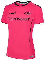 RUSH OREGON SPARROW MATCH SHORT SLEEVE GOALIE JERSEY -- NEON PINK BLACK