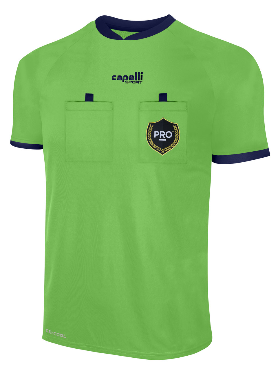 PRO MADISON REFEREE SHORT SLEEVE MATCH JERSEY BRIGHT GREEN NAVY