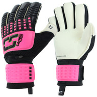 CS 4 CUBE COMPETITION ELITE GOALKEEPER GLOVE WITH FINGER PROTECTION-- NEON PINK NEON GREEN BLACK - MKE