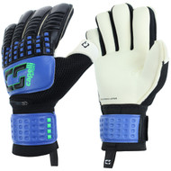 CS 4 CUBE COMPETITION ELITE GOALKEEPER GLOVE WITH FINGER PROTECTION-- PROMO BLUE NEON GREEN BLACK - MKE