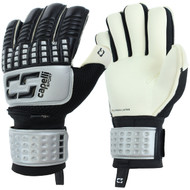 CS 4 CUBE COMPETITION ELITE GOALKEEPER GLOVE WITH FINGER PROTECTION-- SILVER BLACK - MKE