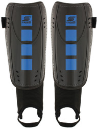 CS FOUR CUBES SHIN GUARDS WITH ANKLE STRAP -- BLACK PROMO BLUE