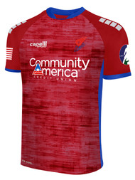 KC COMETS MADISON BLUR SHORT SLEEVE MATCH JERSEY RED WHITE ROYAL BLUE