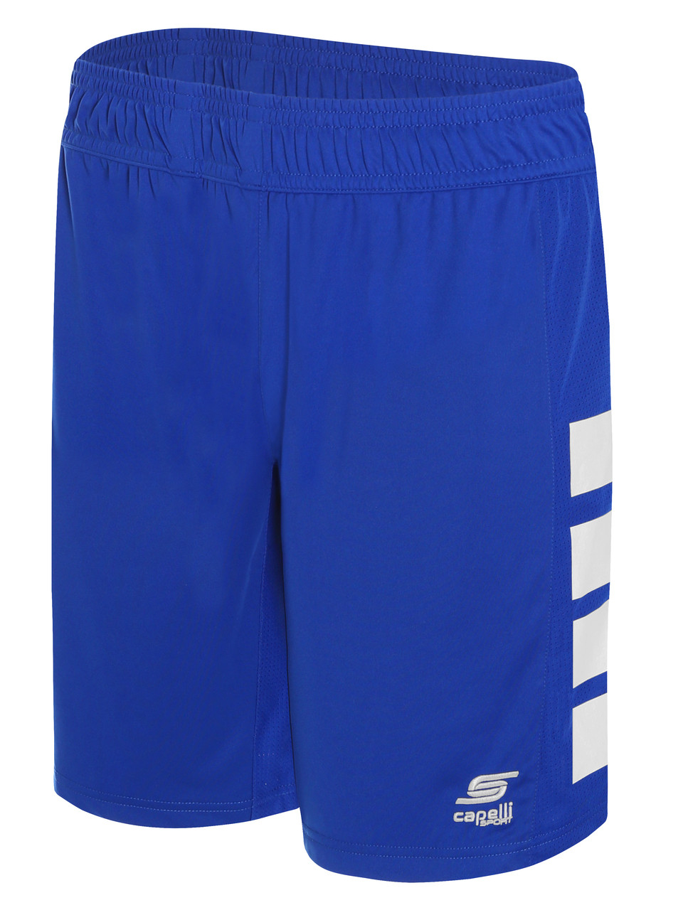 blue and white basketball shorts