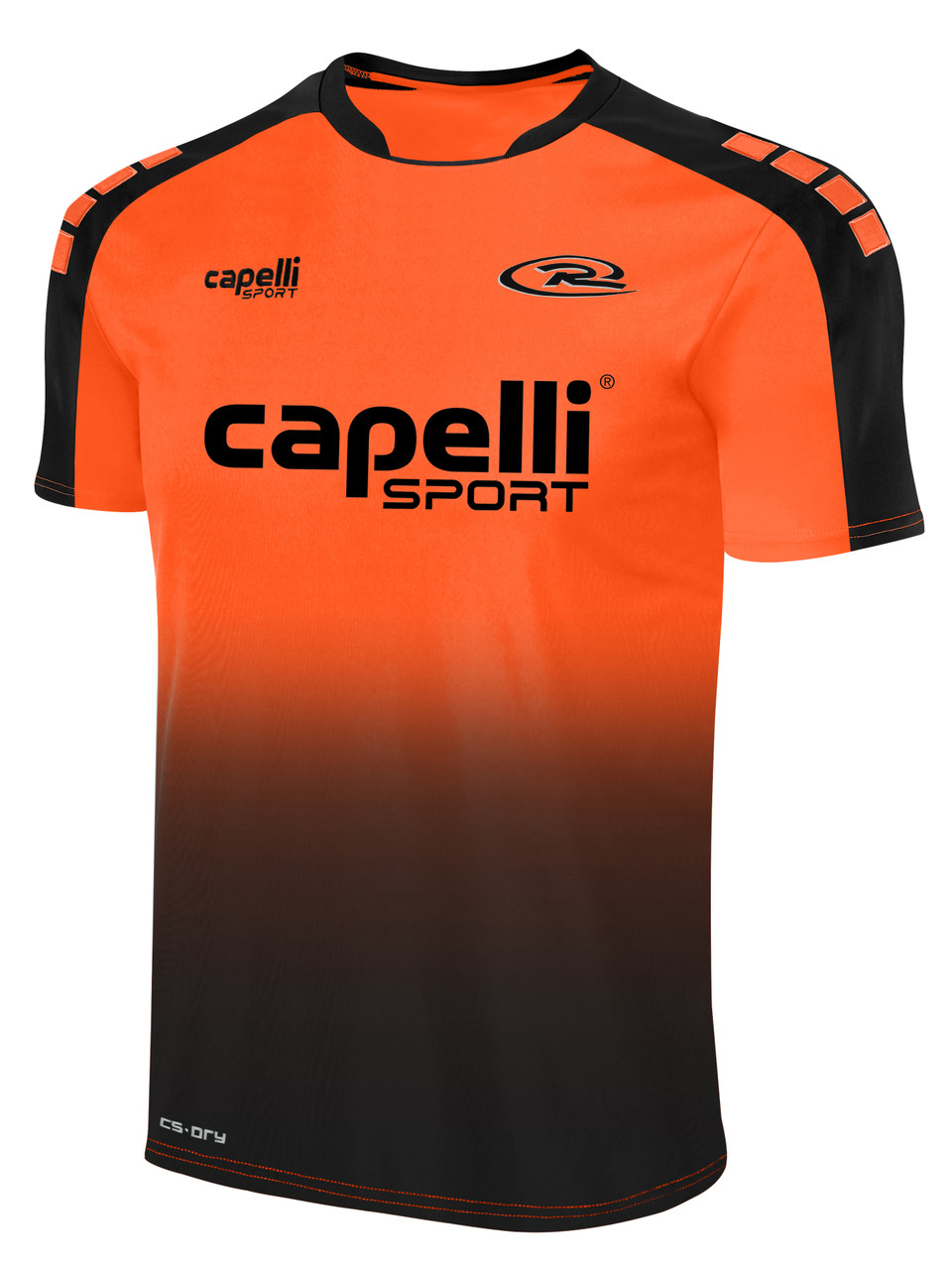Cajun Rush Lafayette Boys Soho Ombre Short Sleeve Jersey Neon Orange Black Capelli Sport