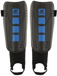 CAPELLI SPORT FOUR CUBES SHIN GUARDS WITH ANKLE STRAP  --  BLACK PROMO BLUE