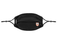 NJ CRUSH SS 100% COTTON SPORTY PLEATED BODY FACE MASK WITH FILTER POCKET & ADJUSTABLE EAR LOOPS (FILTER PADS NOT INCLUDED) BLACK