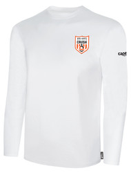 NJ CRUSH LONG SLEEVE COTTON T-SHIRT LOGO WEARERS LEFT CHEST WHITE BLACK