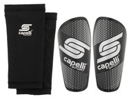 STARS PREMIER DEVELOPMENT SHIN GUARD W/SLEEVE  -- BLACK SILVER METALLIC