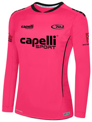 RUSH CONNECTICUT SOUTH WEST SPARROW MATCH LONG SLEEVE GOALIE JERSEY -- NEON PINK BLACK