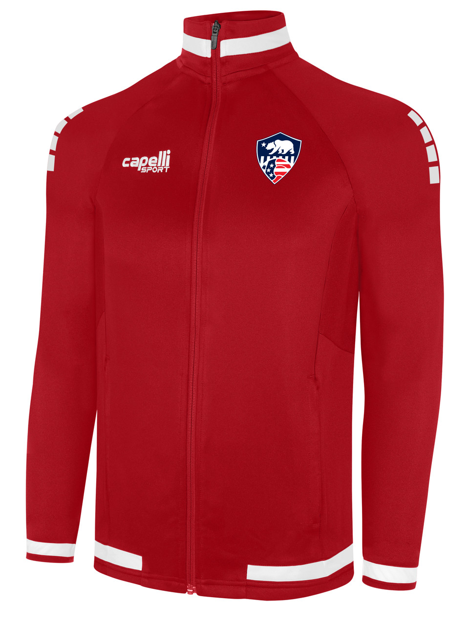 FA SOCAL UPTWON FULL ZIP TRAINING JACKET RED WHITE - Capelli Sport