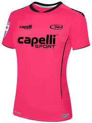 RUSH CONNECTICUT REGIONAL SPARROW MATCH SHORT SLEEVE GOALIE JERSEY -- NEON PINK BLACK