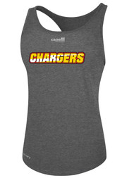 CHARGERS SC WOMEN'S RACER BACK TANK DARK HEATHER GREY BLACK