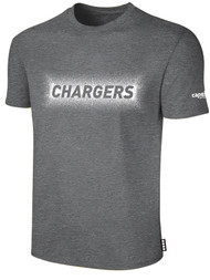 CHARGERS SC SHORT SLEEVE COTTON T-SHIRT "CHARGERS" TEXT FRONT CENTER DARK HEATHER GREY WHITE