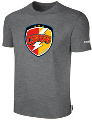 CHARGERS SC SHORT SLEEVE COTTON T-SHIRT LARGE CHARGERS SC CREST FRONT CENTER DARK HEATHER GREY WHITE