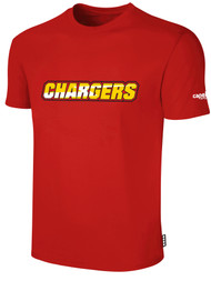  CHARGERS SC SHORT SLEEVE COTTON T-SHIRT "CHARGERS" YELLOW  TEXT FRONT CENTER RED WHITE