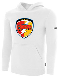 CHARGERS SC FLEECE PULLOVER HOODIE LARGE CHARGERS SC CREST FRONT CENTER WHITE BLACK