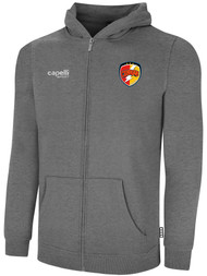 CHARGERS SC FLEECE FULL ZIP HOODIE CHARGERS SC CREST ON WEARERS LEFT CHEST DARK HEATHER GREY WHITE
