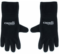 RUSH DALLAS CAPELLI SPORT FLEECE GLOVE EMBROIDERED LOGO & TOUCH FINGER -- BLACK WHITE