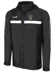 READING UNITED AC SPARROW RAIN JACKET WITH ROLL UP HOOD BLACK WHITE