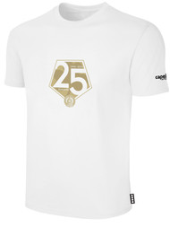 READING UNITED AC SHORT SLEEVE T-SHIRT 25TH ANNIVERSARY LOGO WEARERS CENTER CHEST WHITE BLACK