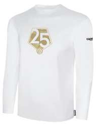 READING UNITED AC LONG SLEEVE COTTON T-SHIRT 25TH ANNIVERSARY LOGO WEARERS CENTER CHEST WHITE BLACK